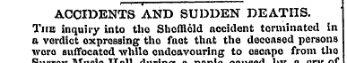 ACCIDENTS AND SUDDEN DEATHS. Tub inquiry...
