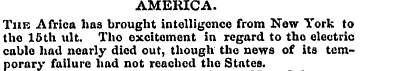 AMERICA. The Africa has brought intellig...