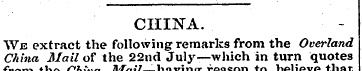 CHINA. We extract the following remarks ...