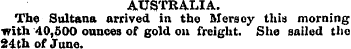 AUSTRALIA. The Sultana arrived in the Me...