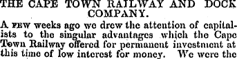 THE CAPE TOWN RAILWAY AND DOCK COMPANY. ...
