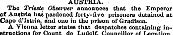 AUSTRIA. The Trieste Observer announces ...