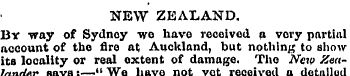 NEW ZEALAND, By way of Sydney wo have re...
