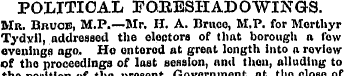 POLITICAL FOJRESHADOWINGS. Mr. Bkuob, M....