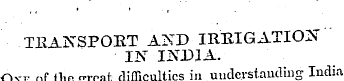 TEANSPOET AND IRRIGATION IN INDIA. O. ve...