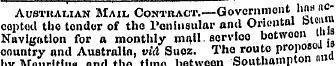 Australian Mail Contract.— Government ha...