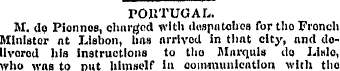 PORTUGAL. M. de Pionnos, charged with de...