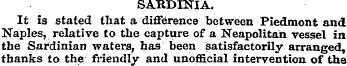 SARDINIA. It is stated that a difference...