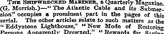 The Shipwrecked Mariner, a Quarterly Mag...