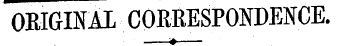 0KIGINAI CORRESPONDENCE. *