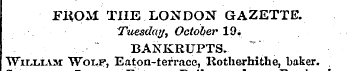 FKOM THE LONDON GAZETTE. Tuesday, Octobe...