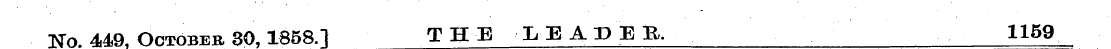 •N o. 449, October 30,1858.1 THE LEADER....