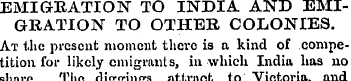 EMIGRATION TO INDIA. AND EMIGRATION TO O...