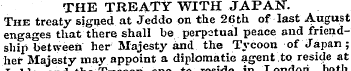 THE TREATY WITH JAPAN. The treaty signed...
