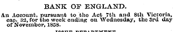 BANK OF ENGLAND. An Account, pursuant to...