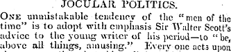 JOCULAR POLITICS. One unmistakable 'tend...