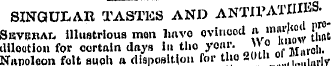 SINGULAR TASTES AND ANTIPATHIES ^ SKVKRA...