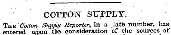 COTTON SUPPLY. The Cotton Supply Reporte...