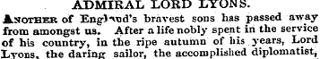 ADMIRAL LORD LYONS. Another of Eng-J^d's...