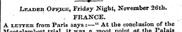 "* Leader Office, Friday Night, November...