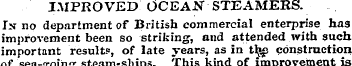 IMPROVED OC EAN STEAMERS. In no departme...