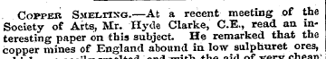 Copper Smelting.—At a recent meeting of ...