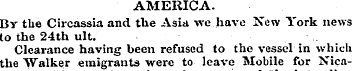 AMERICA. By the Circassia and the Asia w...
