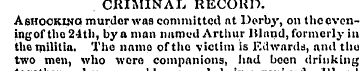 CRIMINAL RECORD. A shocking murder was c...