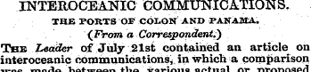 INTEROCEANIC COMMUNICATIONS. THE PORTS O...