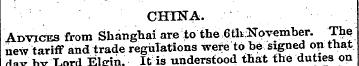 CHINA. Advices from Shanghai are to the ...