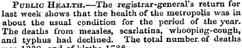 Public Heai/th.— The registrar-general's...