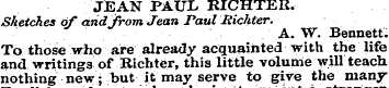 JEAN PAUL- RICHTER. Sketches of arid fro...