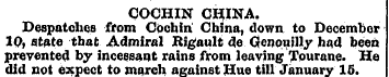 COCHIN CHINA, Despatches from Cochin Chi...