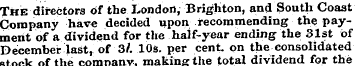 The directors of the London, Brighton, a...
