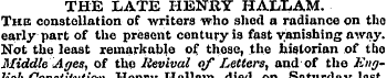 THE LATE HENRY HAIXAM. The constellation...