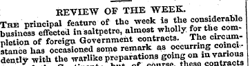 REVIEW OF THE WEEK. The Principal featur...