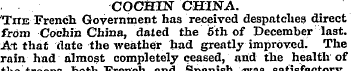 COCHIN CHINA. 'The French Government has...