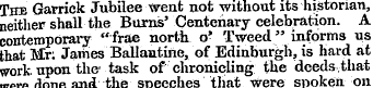 The Garrick Jubilee went not without its...