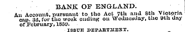 BAN|v OF ENGLAND. An Account, pursuant t...