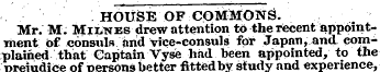 HOUSE OF COMMONS. Mr. M. Milnbs drew att...
