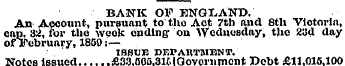 BANK OF ENGLAND. An Account, pursuant to...