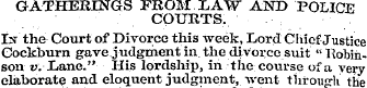 GATHERINGS FROM LAW AND POLICE COURTS. I...