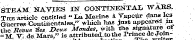 S ^ TEAM NAVIES IN CONTINENTAL WARS, The...