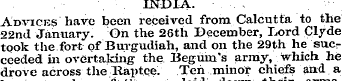 INDIA. Advici:$ have been received from ...