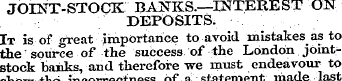 JOINT-STOCK BA^KS.—INTEREST ON DEPOSITS....