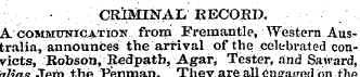 CRIMINAL RECORD. A communication from Fr...
