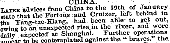 CHINA. Later advices from China to the 1...