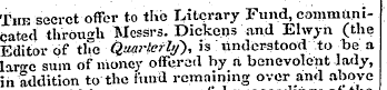 The secret offer to the Literary Fund, c...