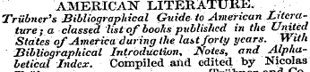 AMERICAN LITERATURE. Trubner's Bibliogra...