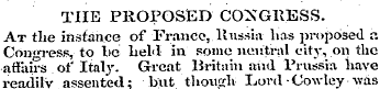 THE PROPOSED CONGRESS. At the instance o...